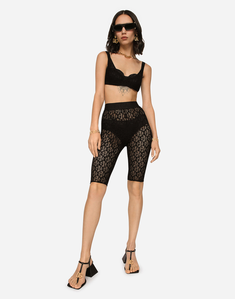 Tulle jacquard top with all-over DG logo 3