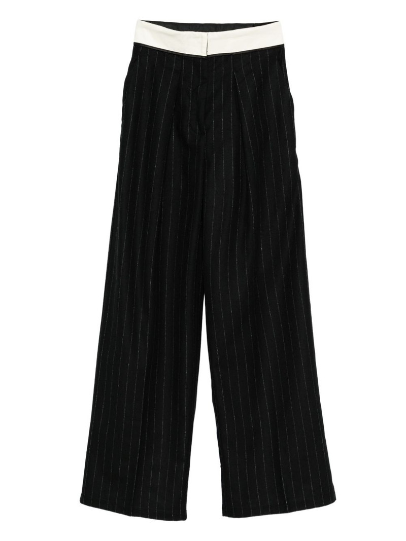 pinstripe wide-leg trousers 1