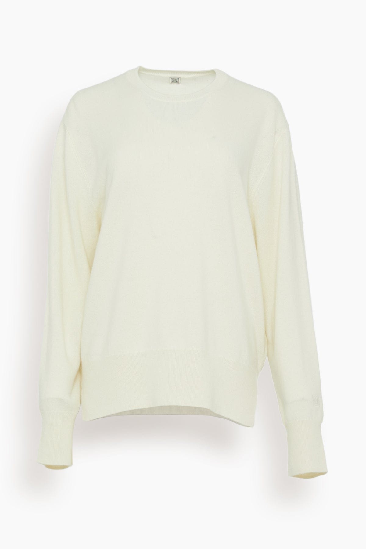 Crewneck Cashmere Knit in Meringue - 1