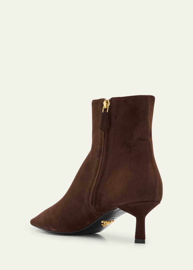 Prada Chocolate Suede Ankle Boots outlook