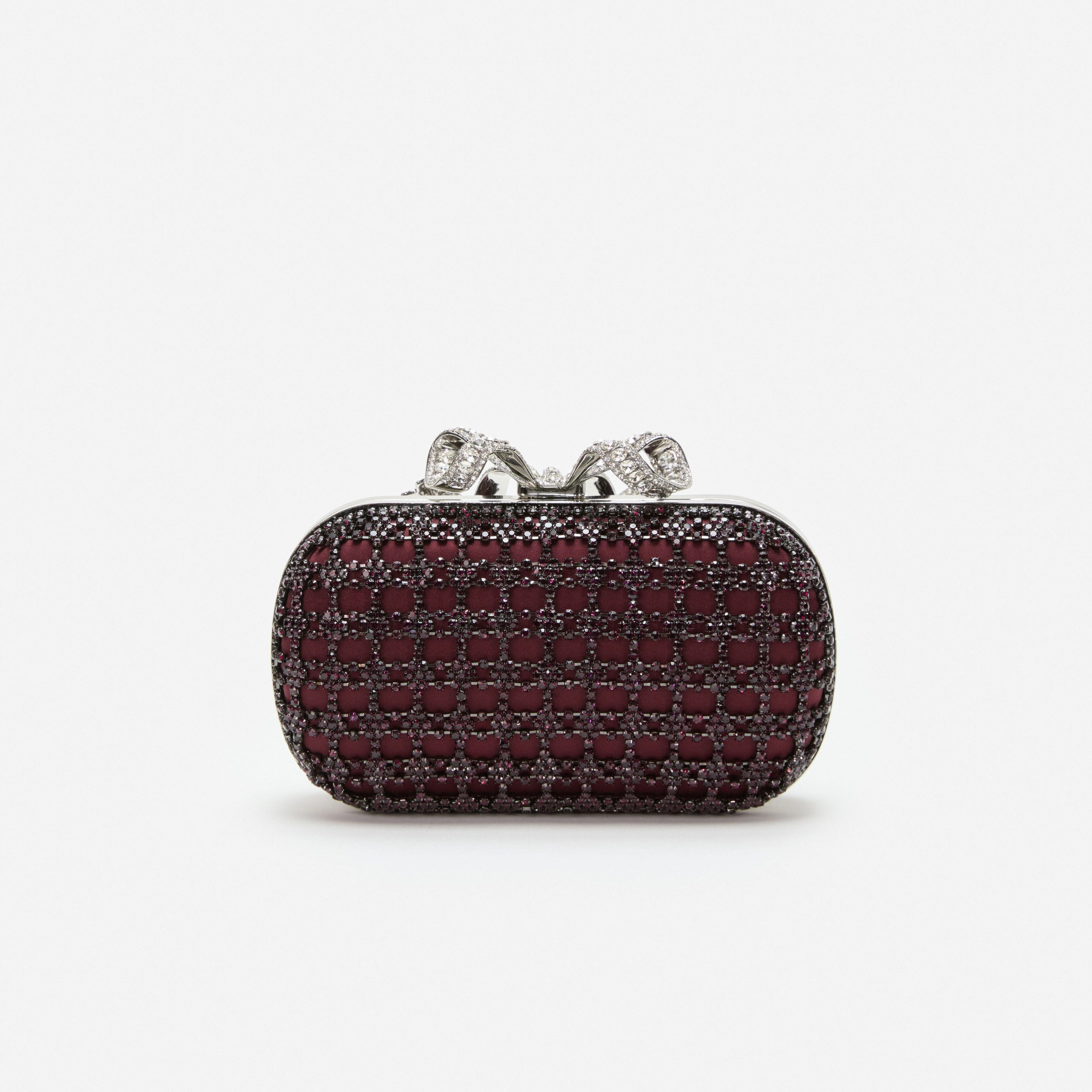 Burgundy Chainmail Clutch Bag - 3