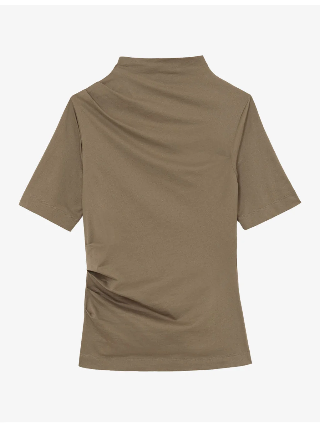 Tulia Draped High-Neck Stretch Cotton-Blend Top - 1