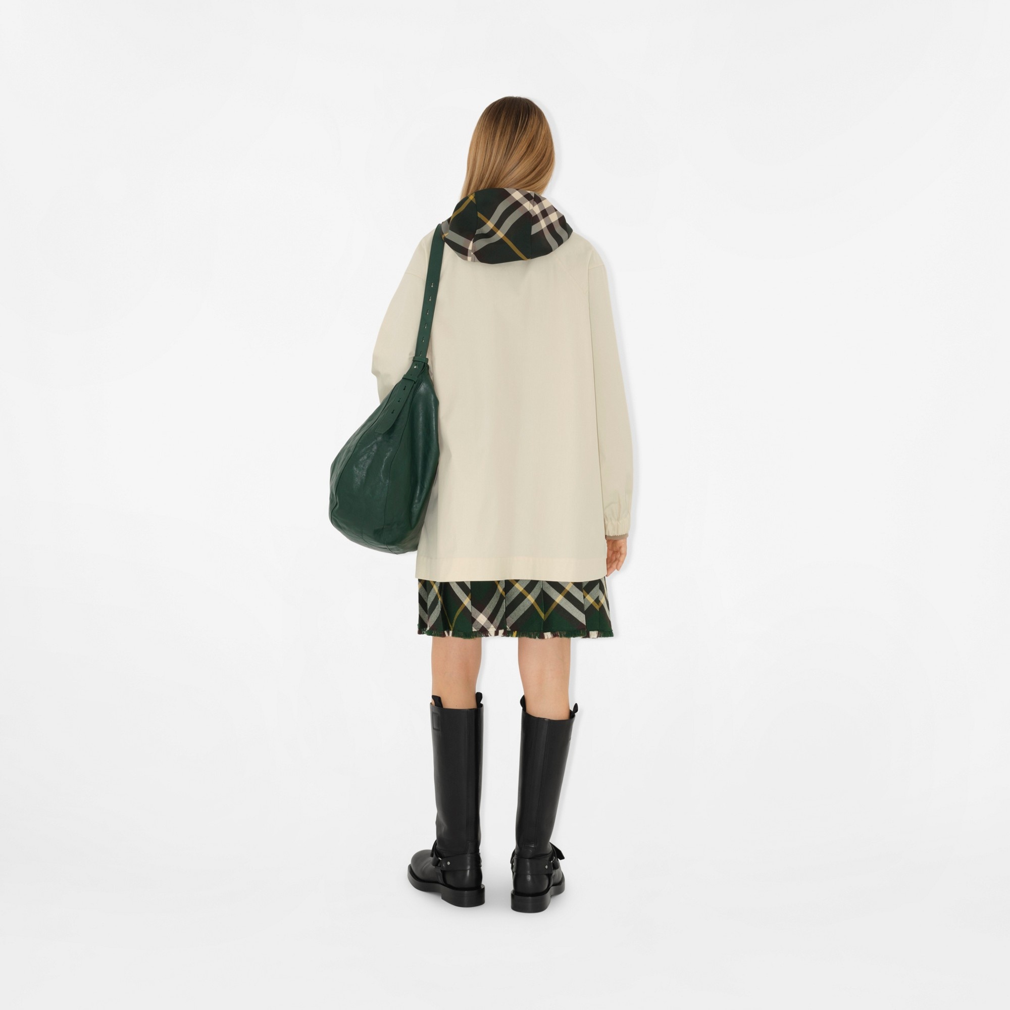 Check Hood Gabardine Parka - 4
