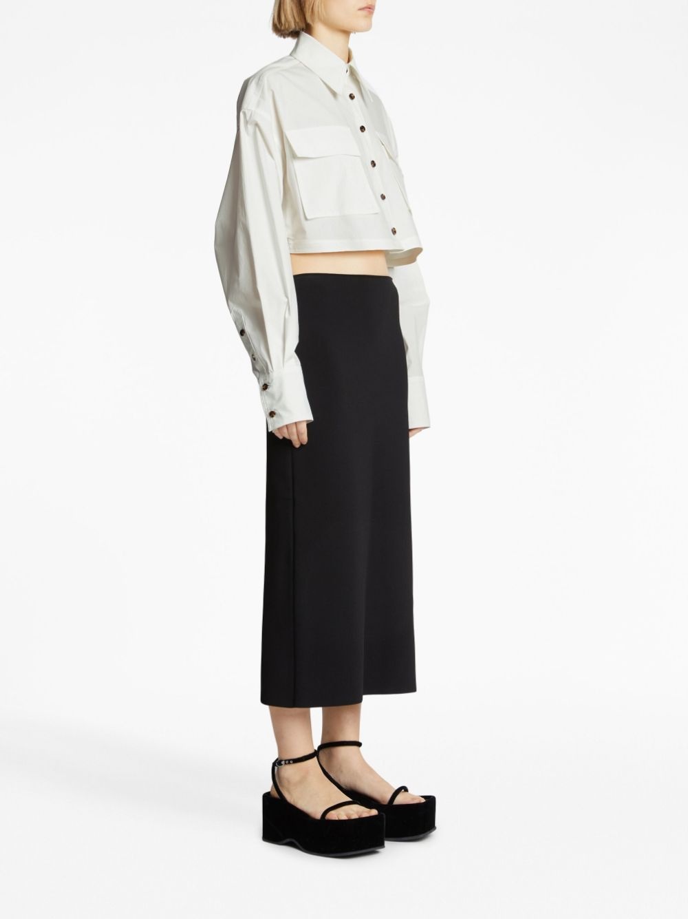 poplin cropped shirt - 3