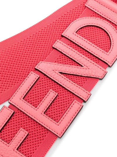 FENDI logo-embroidered leather shoulder strap outlook