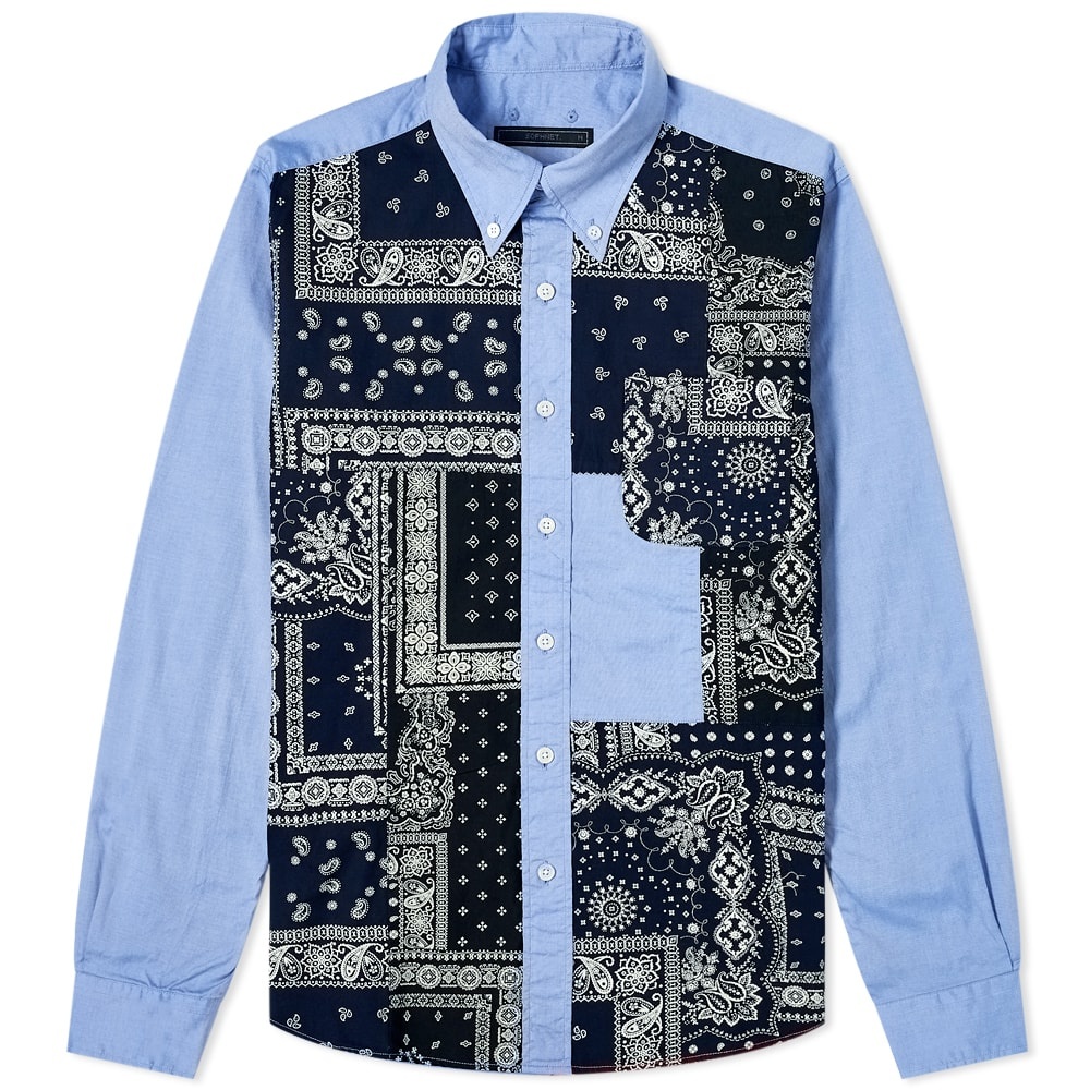 SOPHNET. Patchwork Button Down Shirt - 1