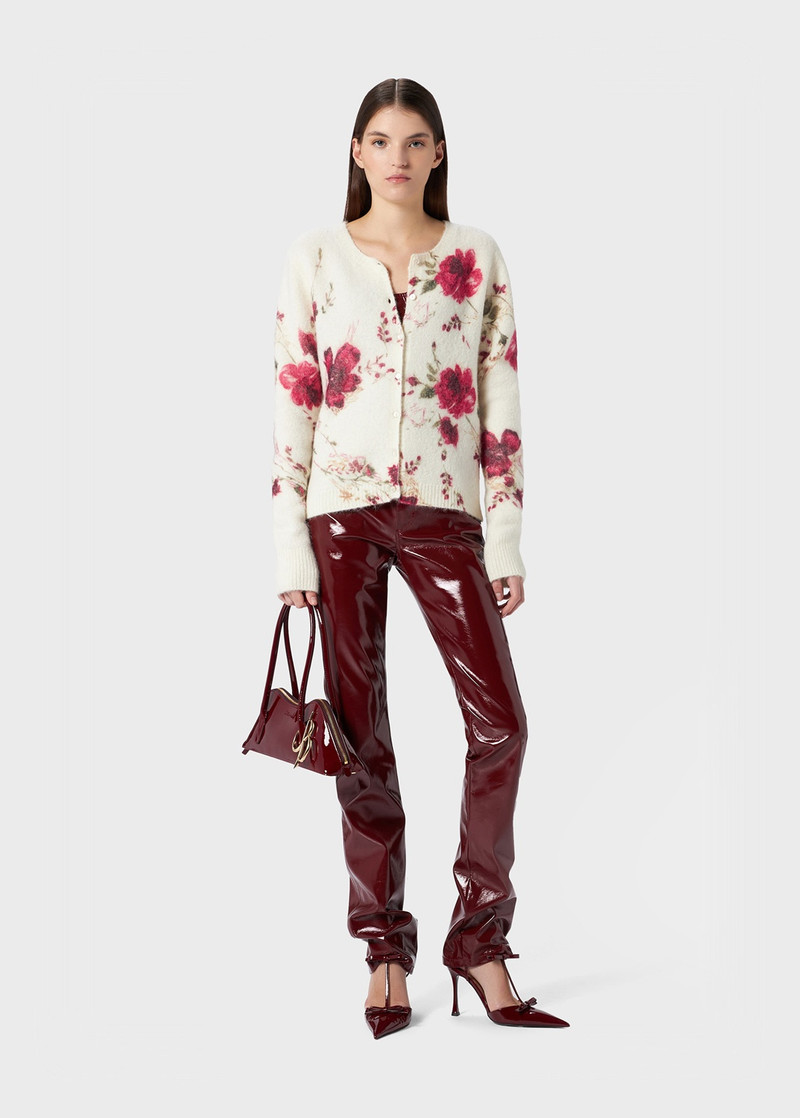 Blumarine ALPACA BLEND CARDIGAN WITH ROSES PRINT outlook
