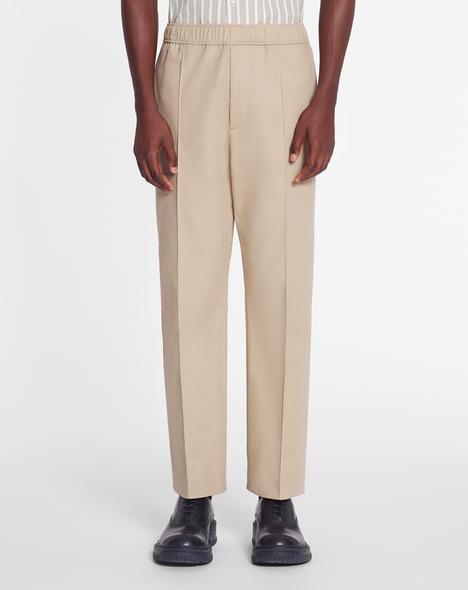SUIT PANTS WITH AN ELASTICATED WAISTBAND - 3