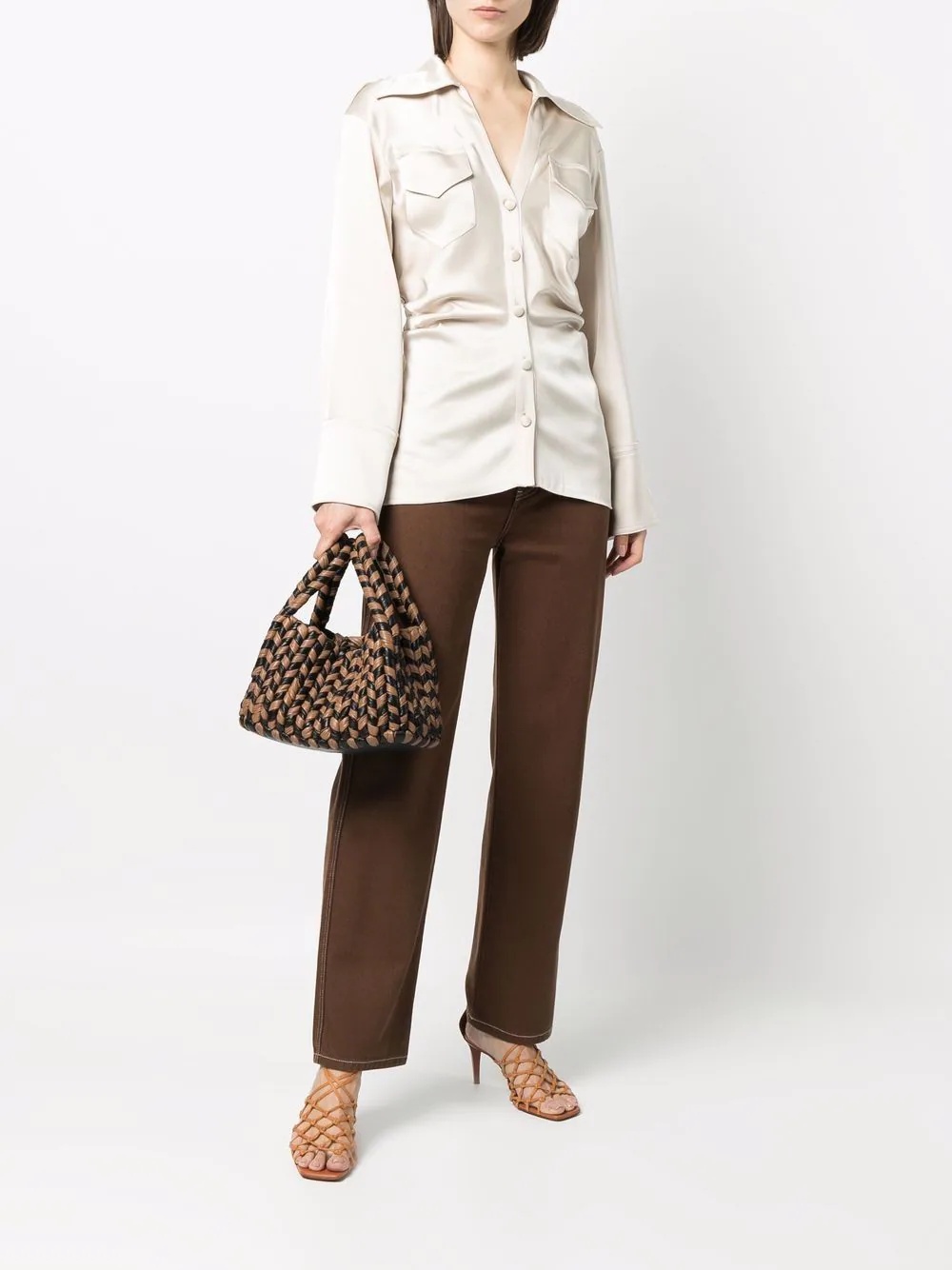 woven top-handle tote - 2