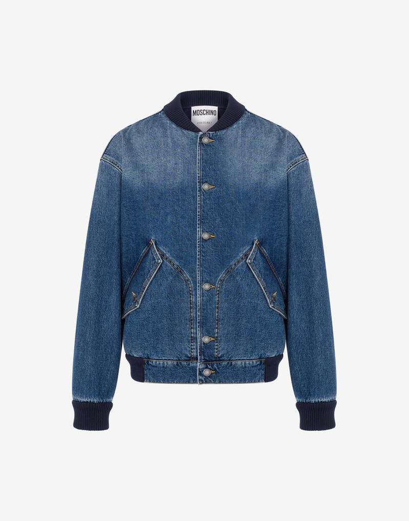 DENIM BOMBER JACKET BARCODE PATCH 1