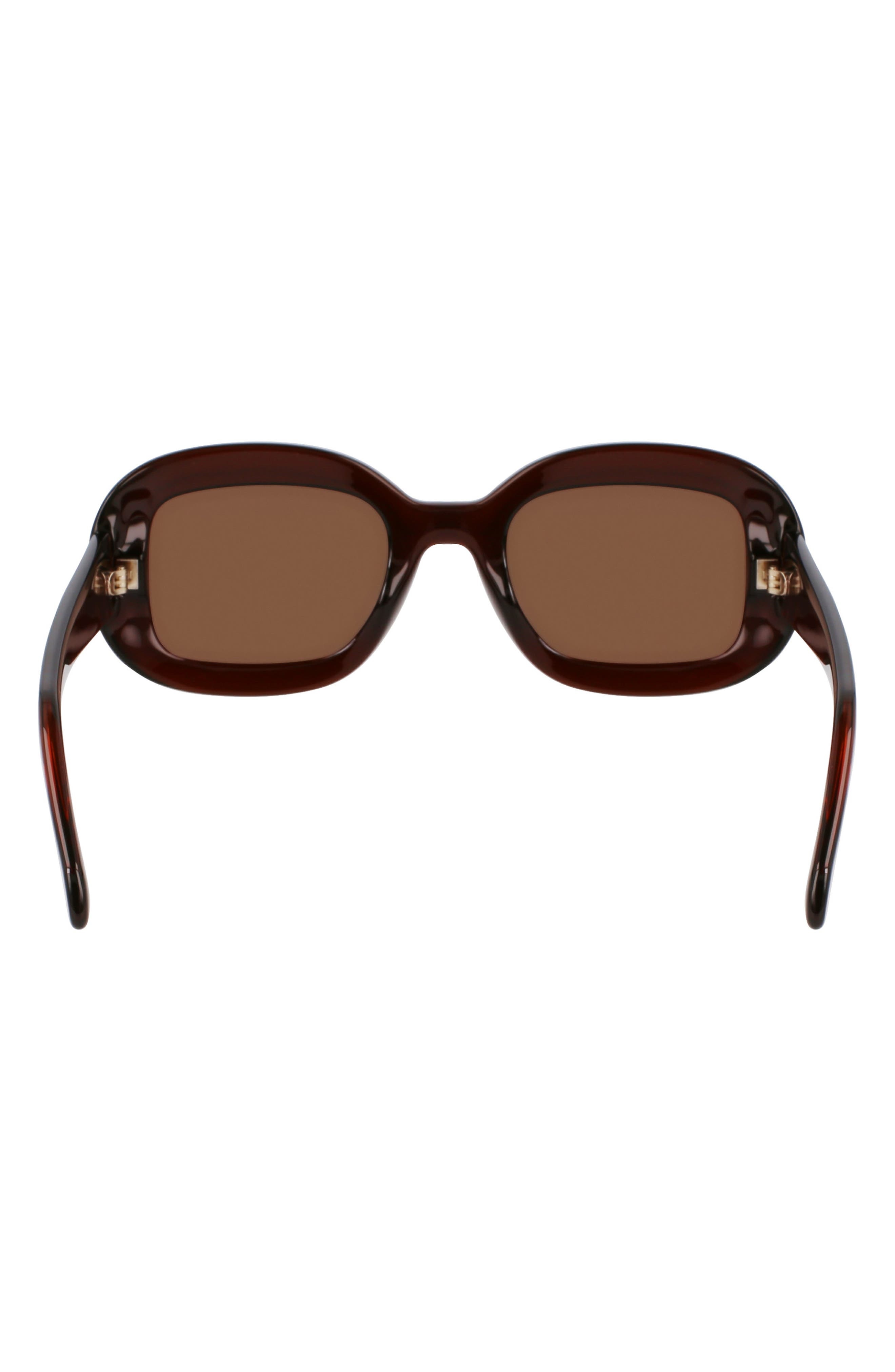 FERRAGAMO Gancini 51mm Oval Sunglasses in Transparent Brown at Nordstrom - 5