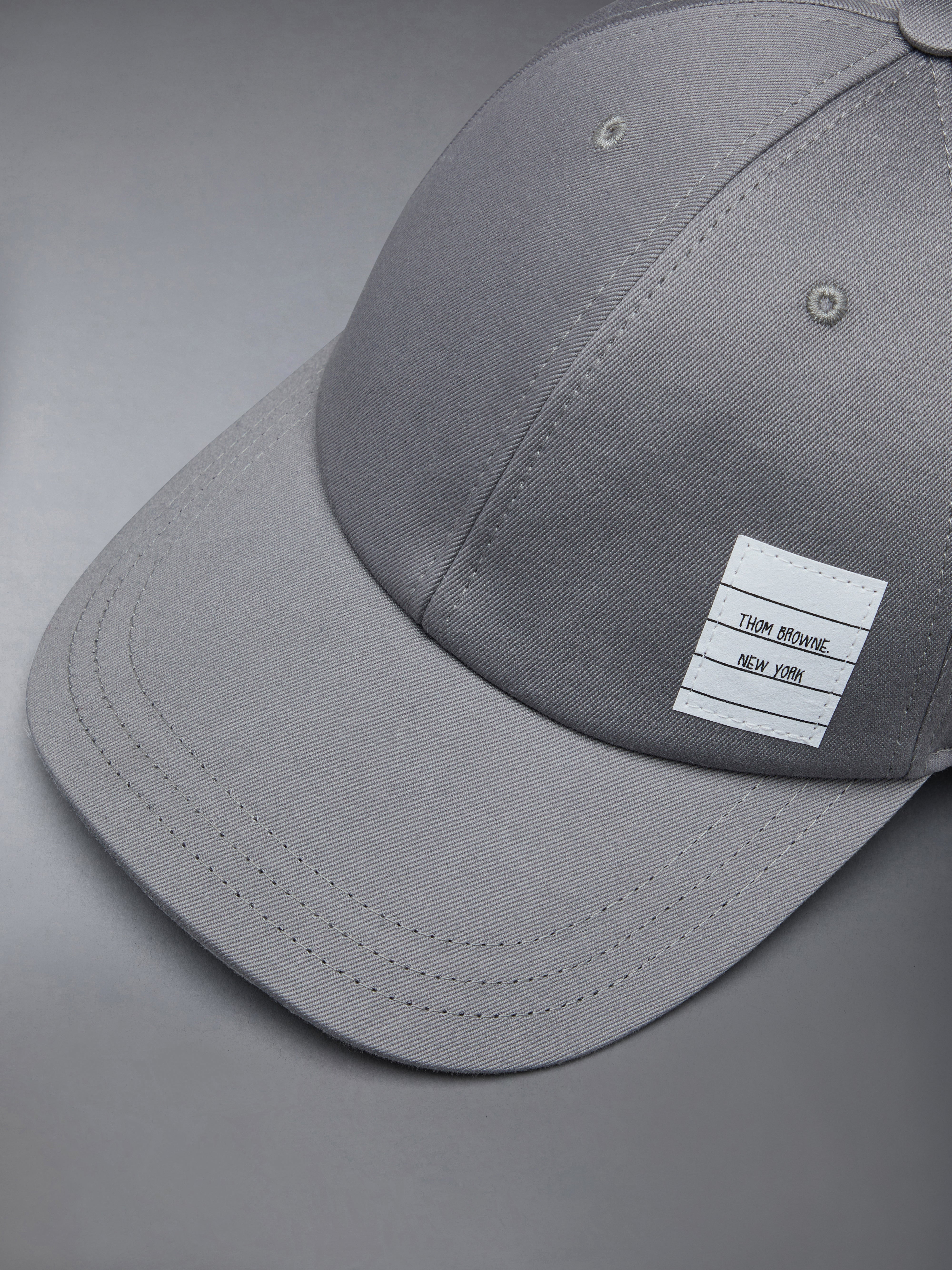 Medium Grey Cotton Twill Baseball Cap - 7
