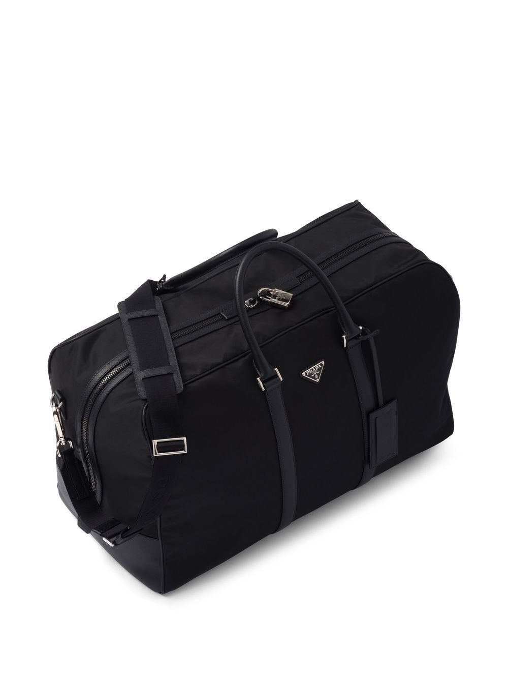 PRADA BLACK LOGO TRAVEL BAG - 2