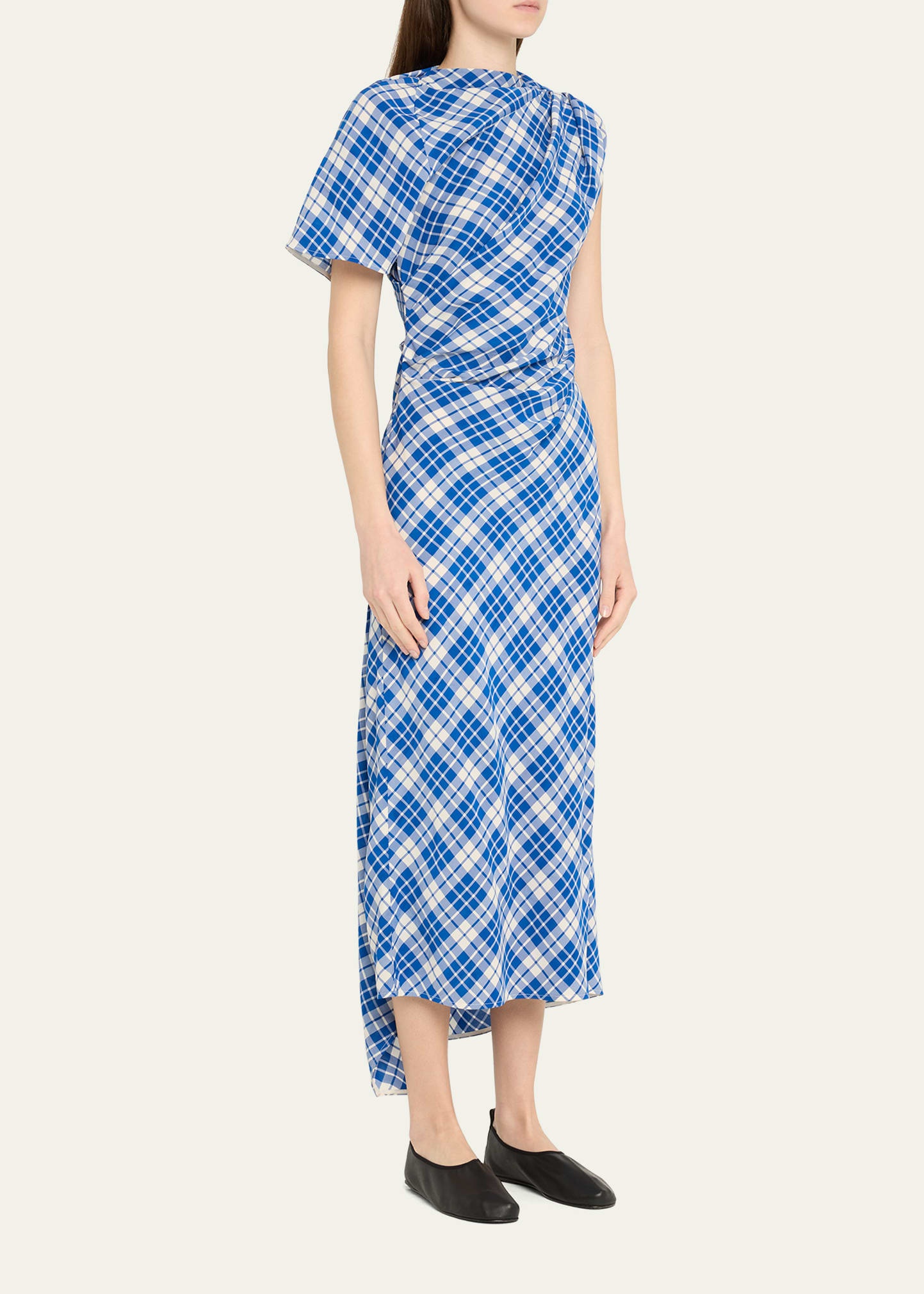 Hallie Crinkled Plaid Dress - 4