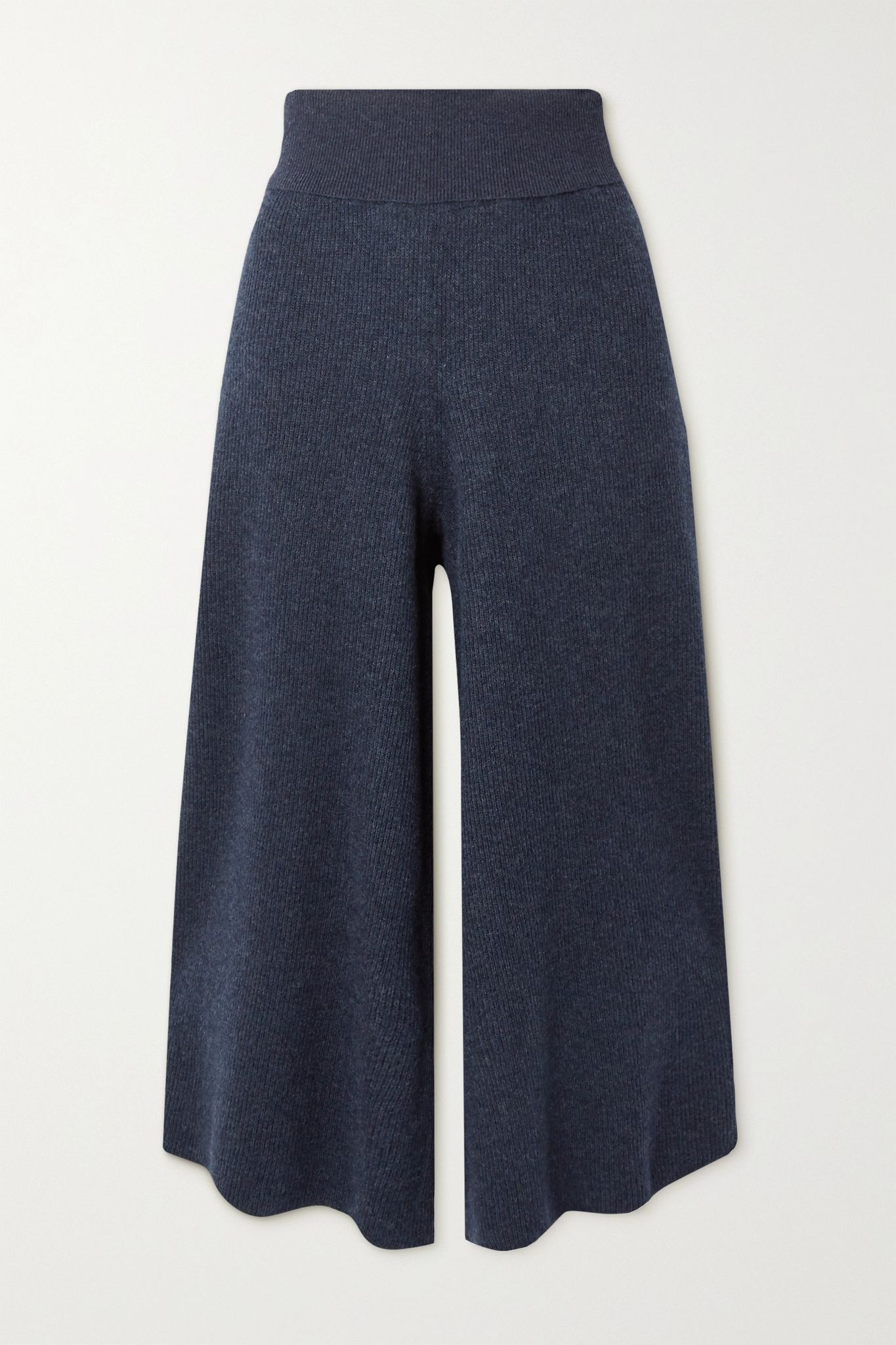 Ribbed mélange wool and alpaca-blend culottes - 1