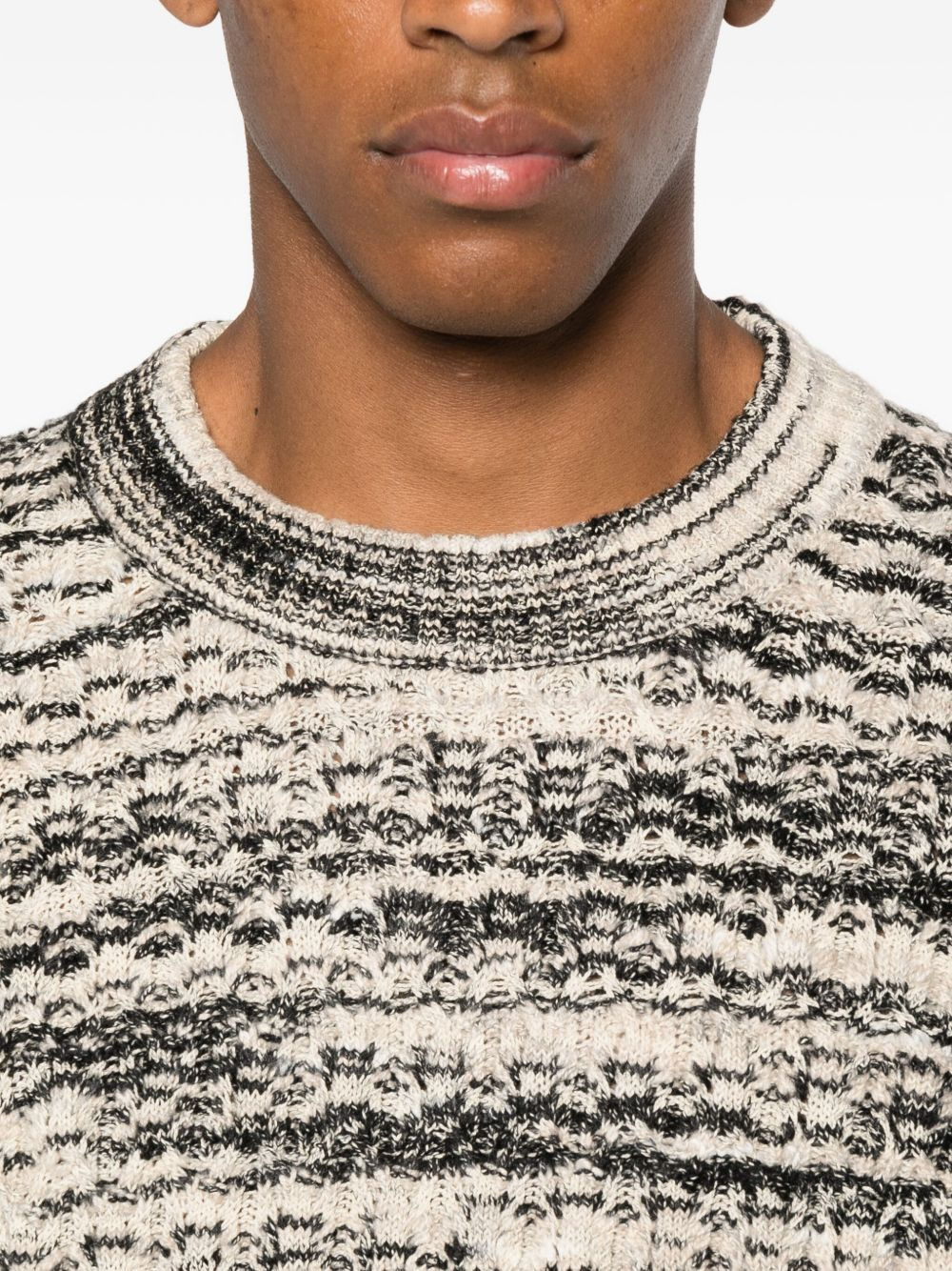 marl-knit crew-neck sweater - 5