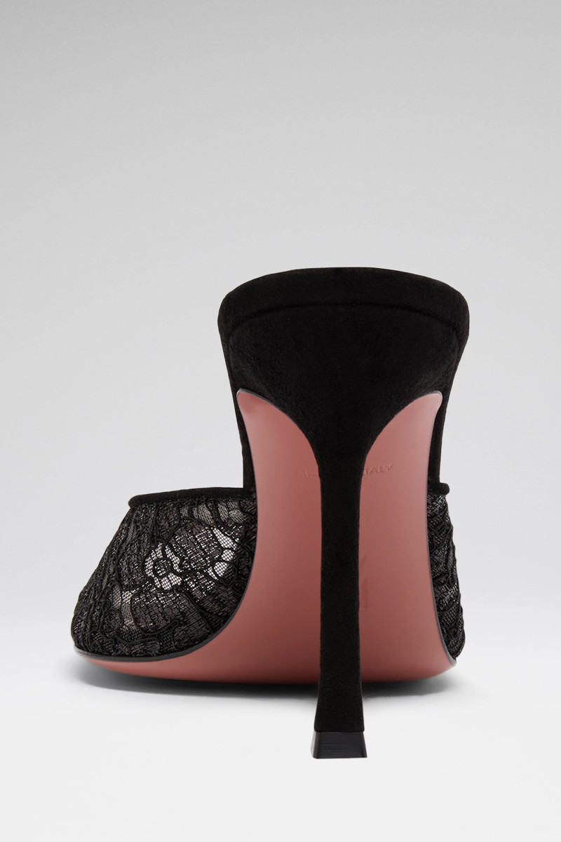 ALEXA LACE SLIPPER 95 SHINY BLACK LACE 3