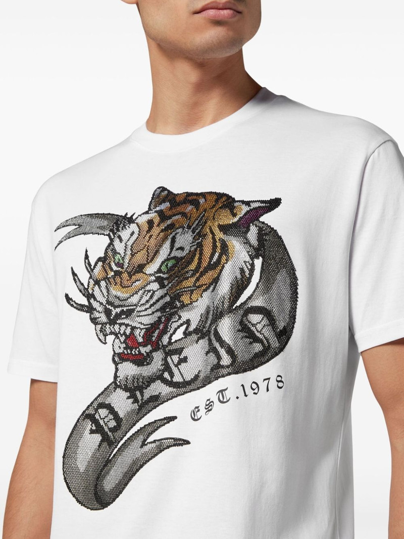 Tattoo-print cotton T-shirt 5