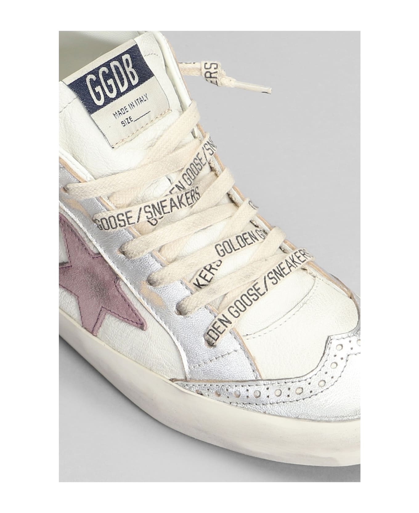 Mid Star Sneakers In White Leather - 5