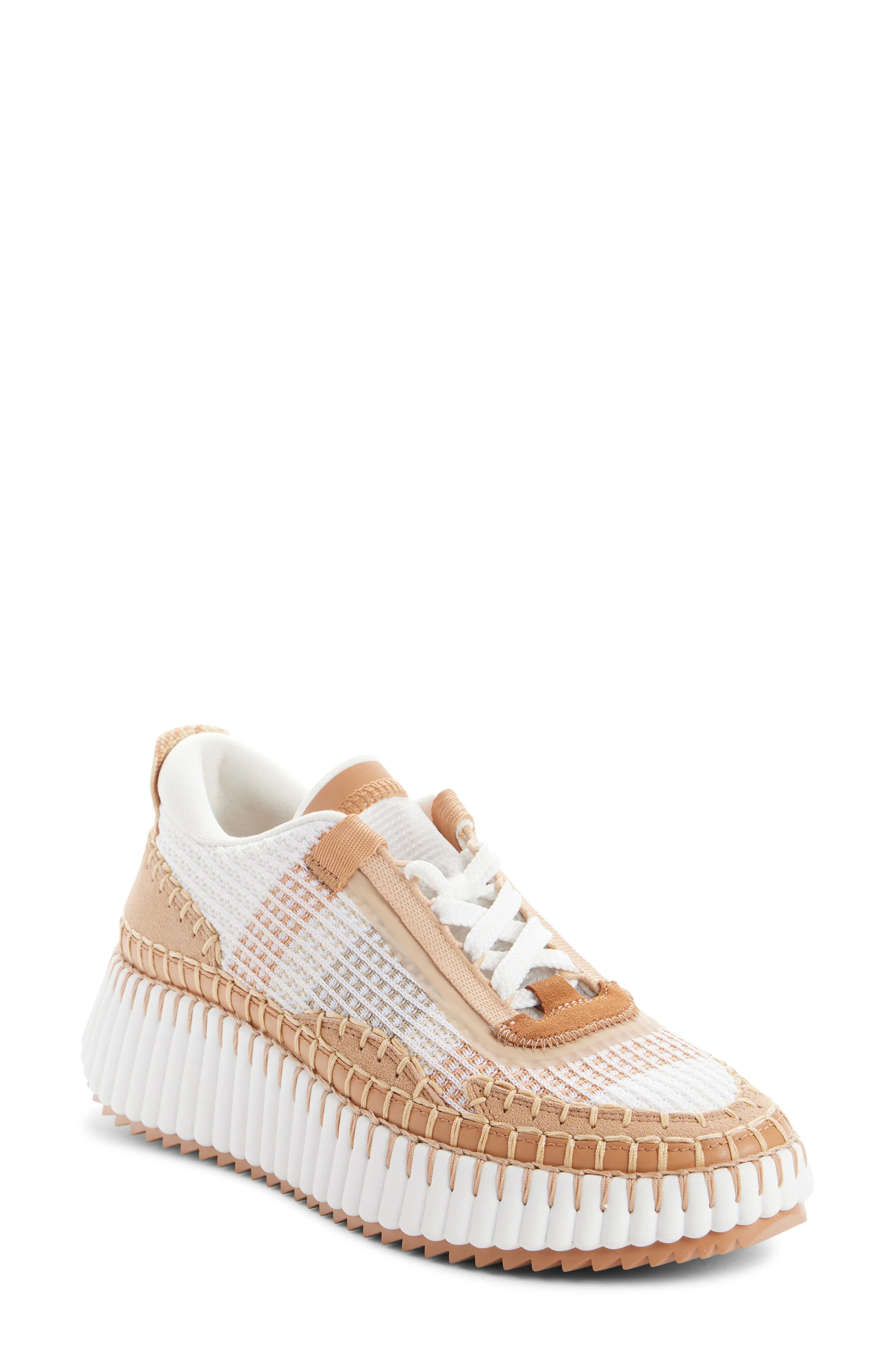 Chloé Nama Platform Sneaker in Brown/Light Beige at Nordstrom - 1