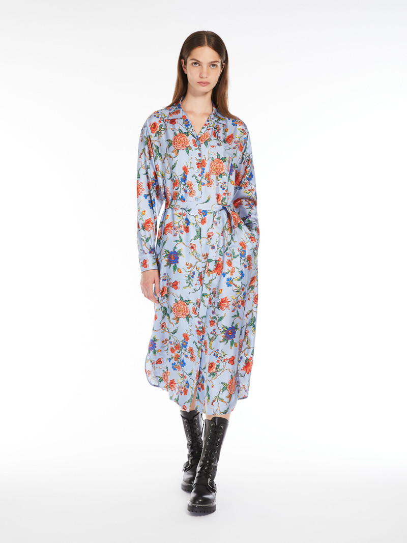 WEEKEND Max Mara GAIA Printed silk shirt dress outlook