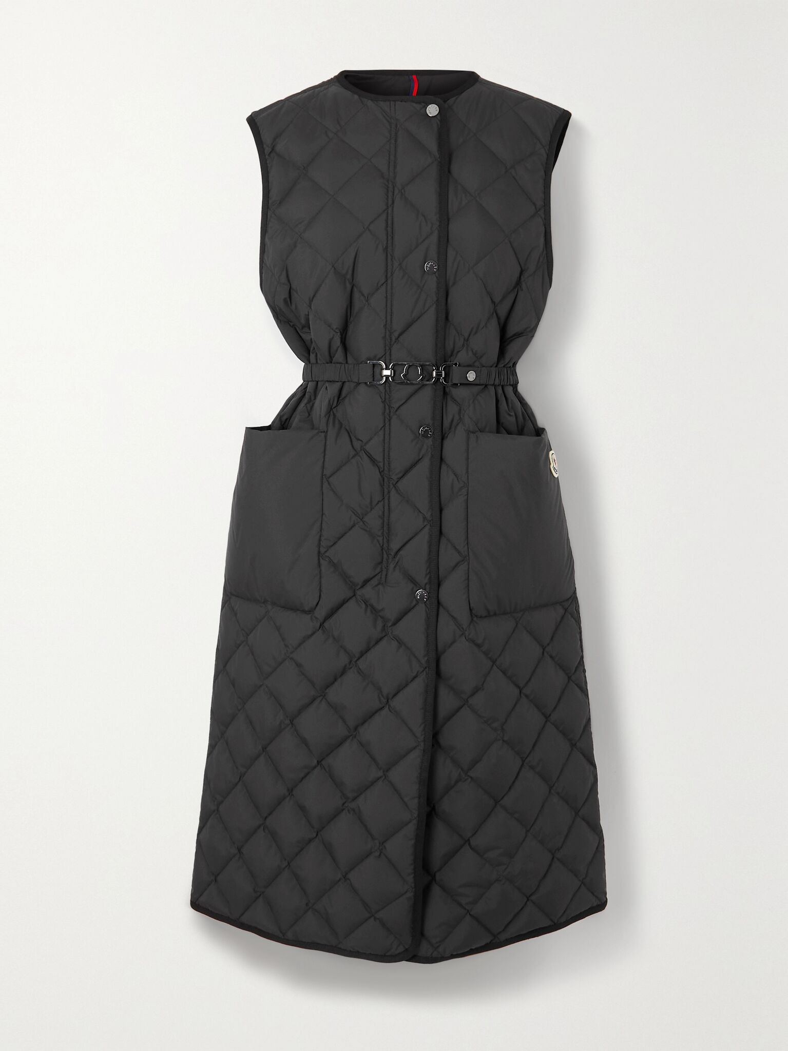 Butor appliquéd belted quilted shell down gilet Black - 1