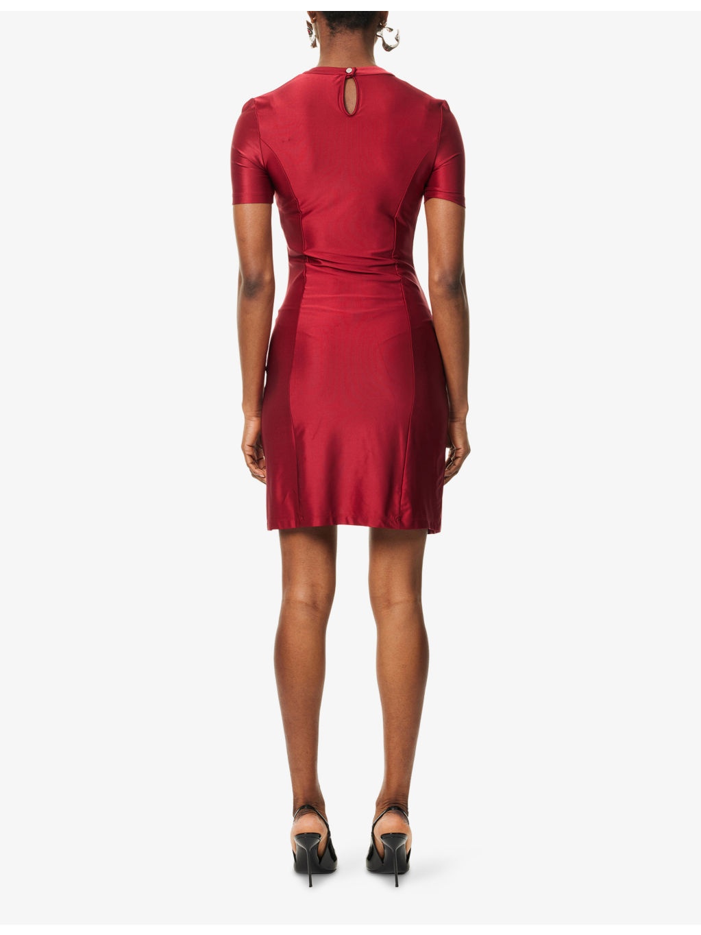 Draped Stud Stretch-Jersey Mini Dress - 4
