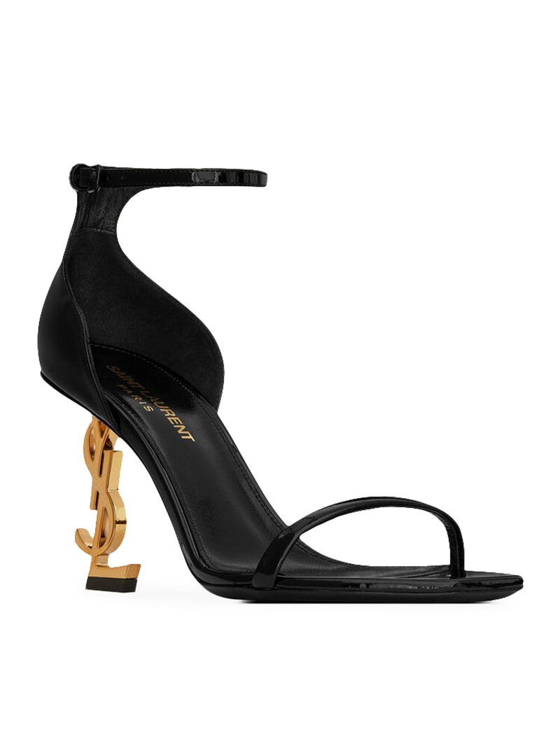 Saint Laurent Women Opyum Patent Sandals With Golden Heel - 2