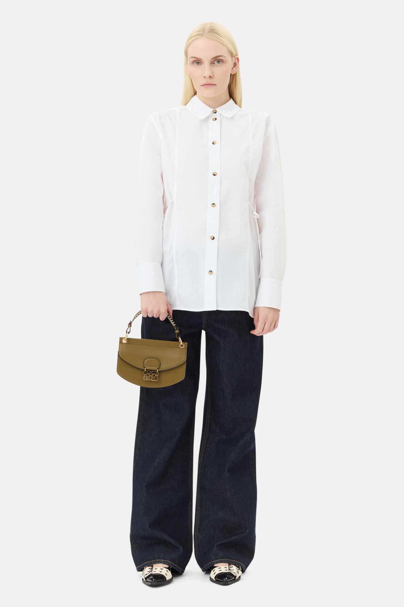 BLACK AND OFF-WHITE FEMININE BUCKLE BALLERINAS - 5