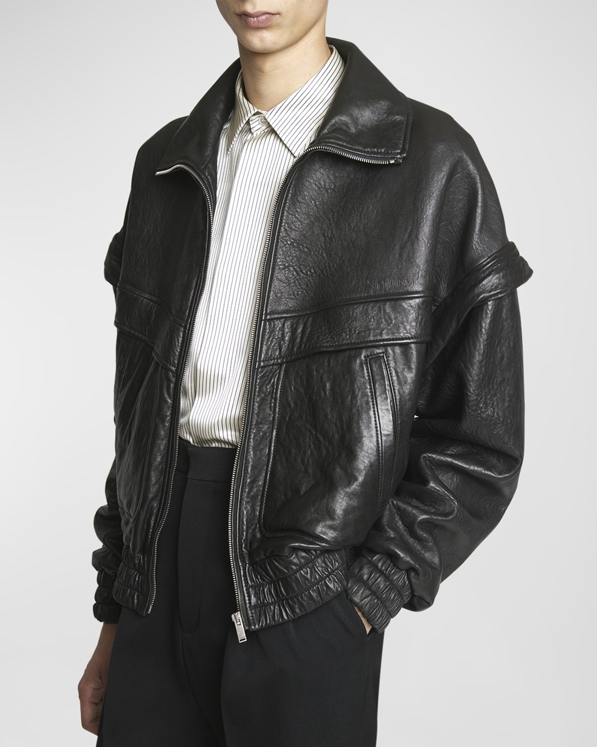 レザージャケット・コート SAINT LAURENT VINTAGE LAMB LEATHER BOMBER bomber jacket in vintage lambskin | Saint Laurent | YSL NL