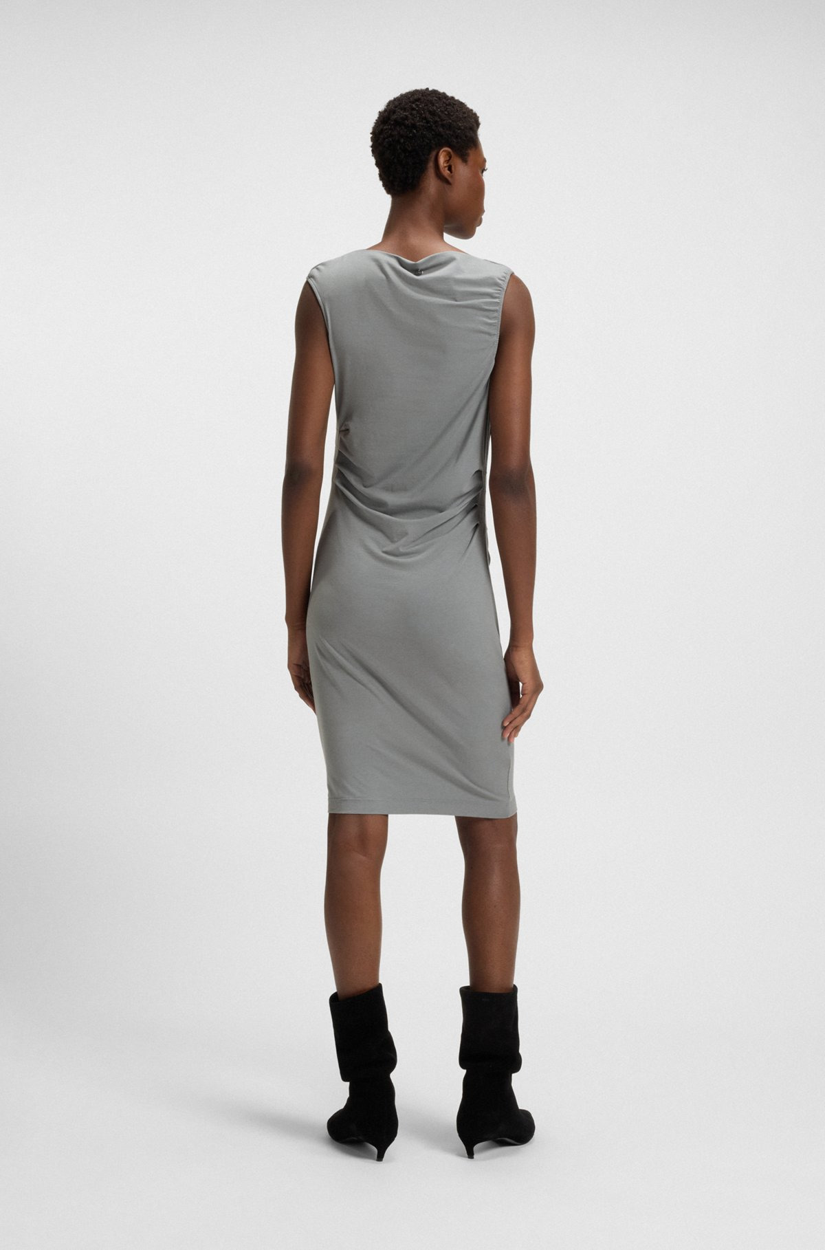 DRESS WITH ASYMMETRIC NECKLINE - 5