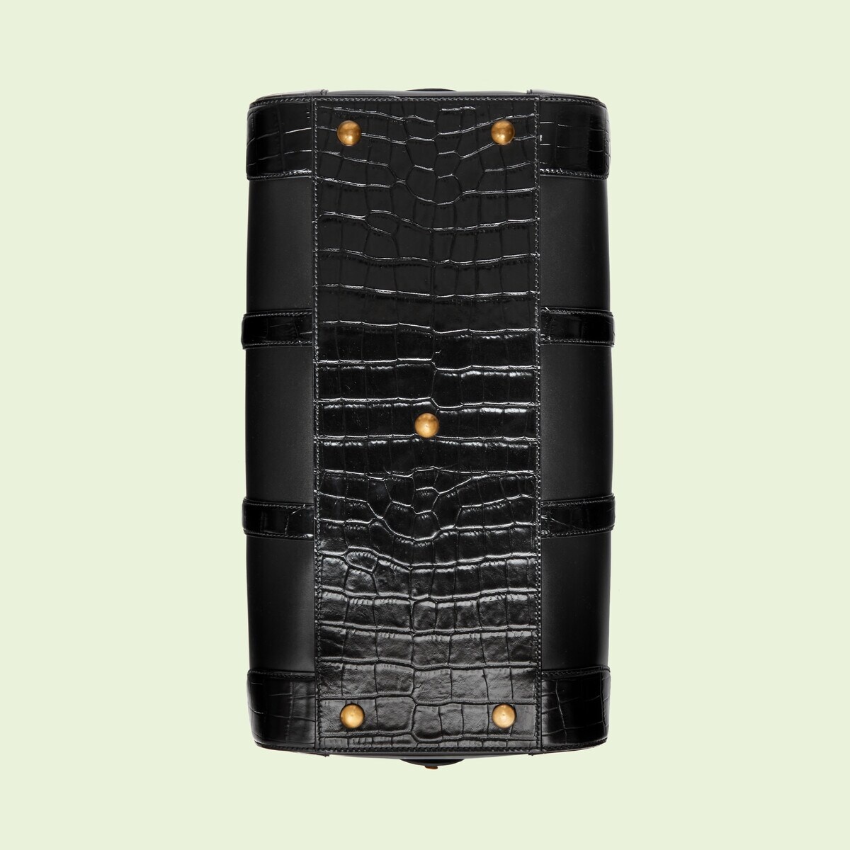Crocodile trim duffle bag with Double G - 9