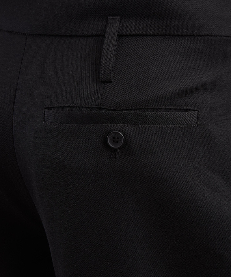 Peeling Waist Black Wide-Leg Trousers 5