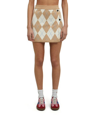 MSGM Virgin wool mini skirt with "Argyle" motif outlook