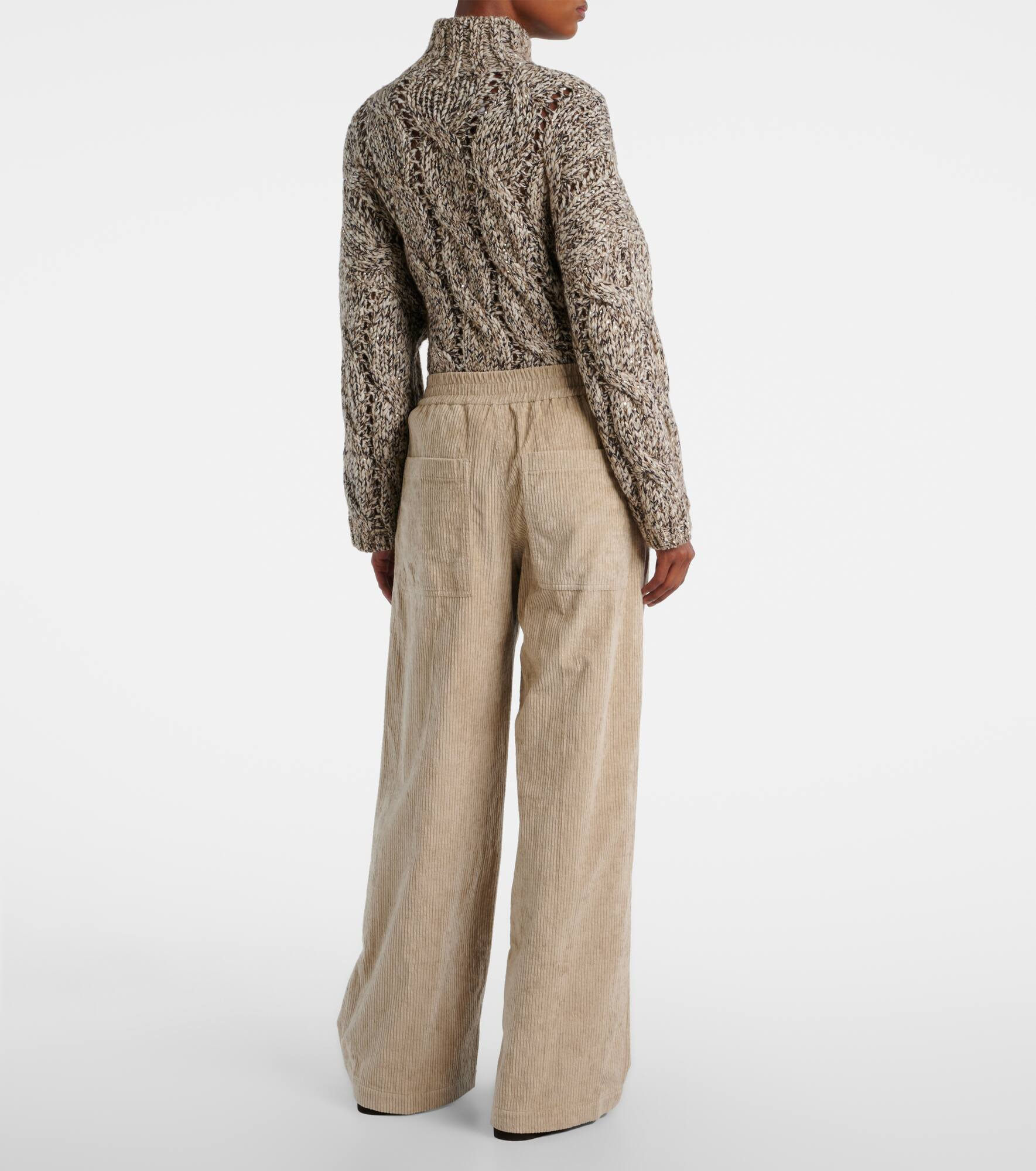 High-rise cotton corduroy wide-leg pants - 3
