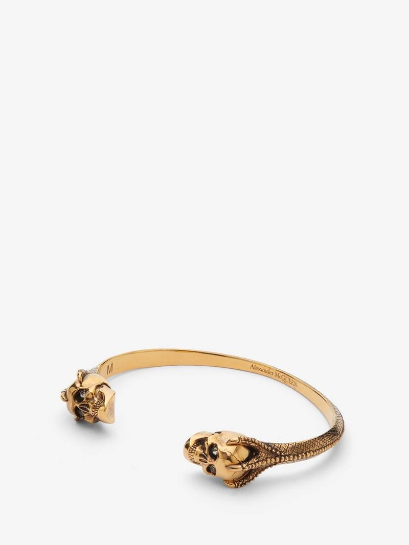 Alexander McQueen Men's Victorian Skull Cuff in Antique Gold outlook