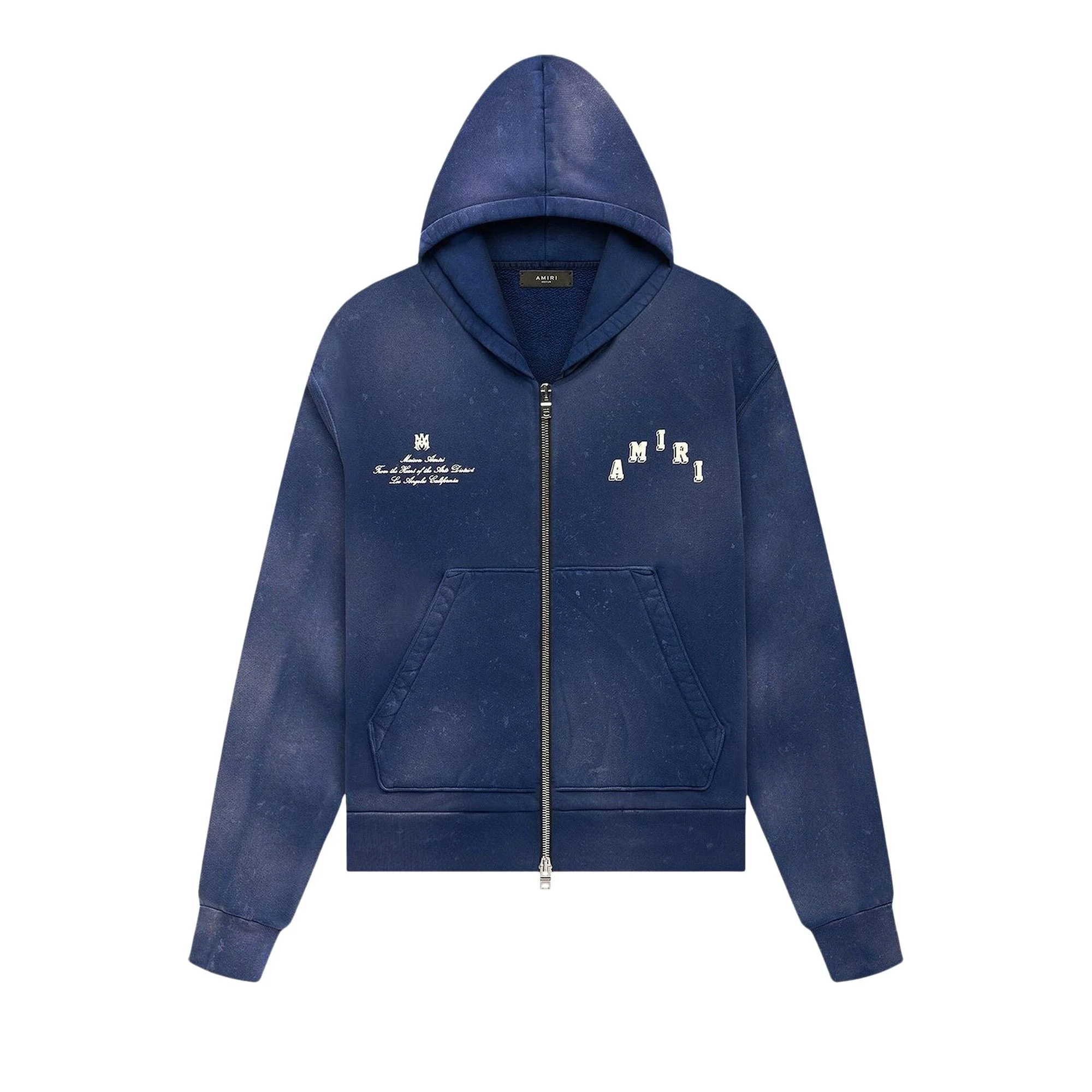 Amiri Vintage Collegiate Zip Hoodie 'Blue' - 1