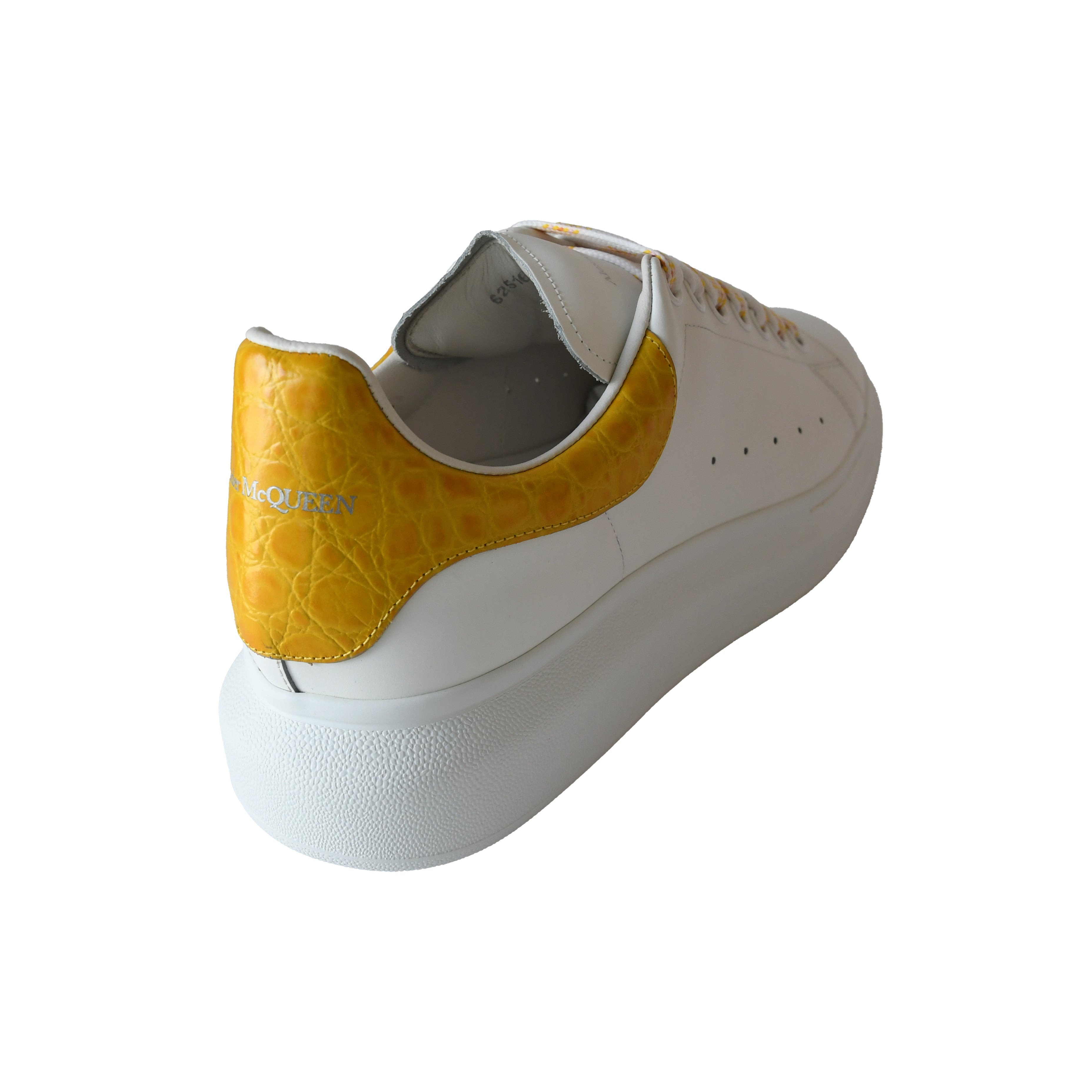 Alexander McQueen Oversized Leather Sneakers Yellow White - 3