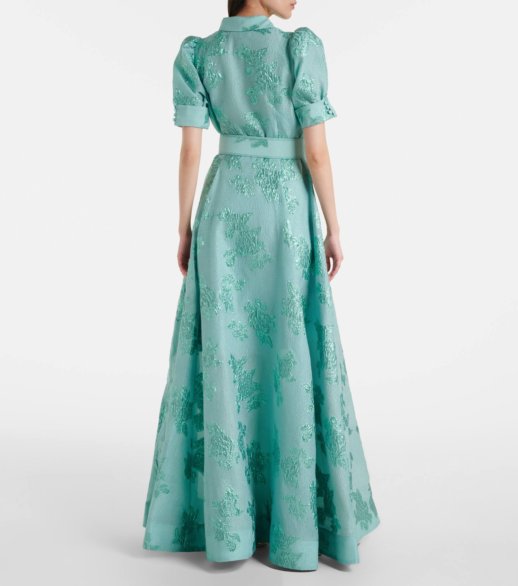 Benette belted brocade shirt dress - 3
