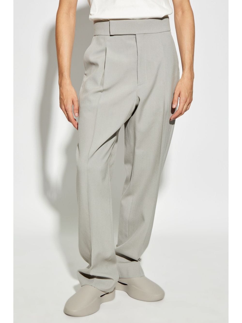 straight-leg wool trousers - 3