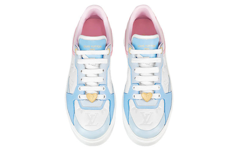 Louis Vuitton (WMNS) LOUIS VUITTON Time Out Sneakers 'White Monogram with Blue Pink' 1A9QB4 outlook