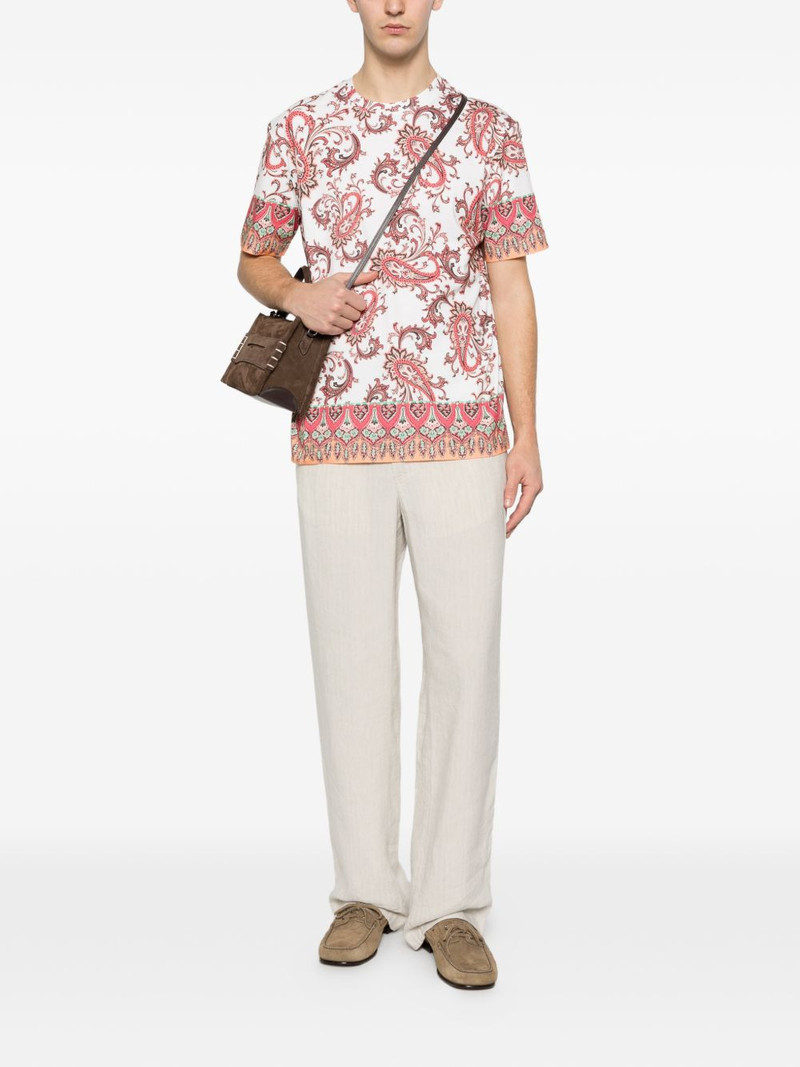 Etro paisley trim T-shirt outlook
