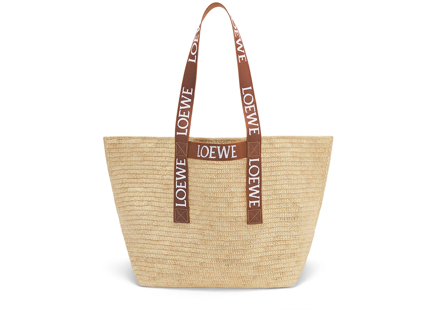 LOEWE Fold Shopper In Raffia Natural/Tan - 3