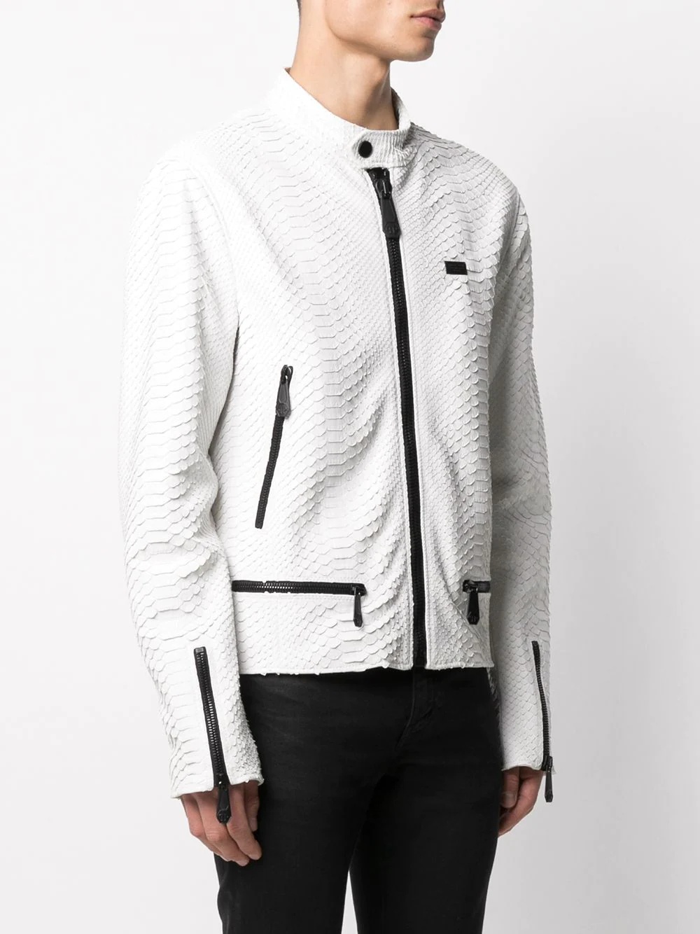 contrast zip jacket - 3