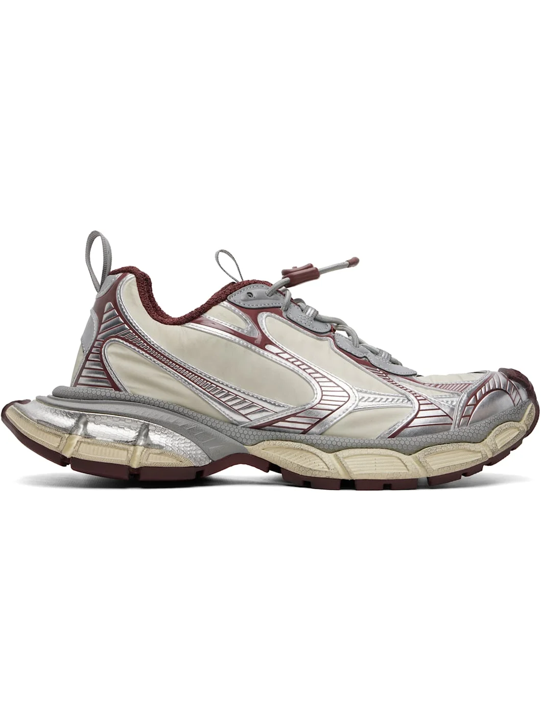 Silver & Beige 3XL Nylon Sneakers - 1