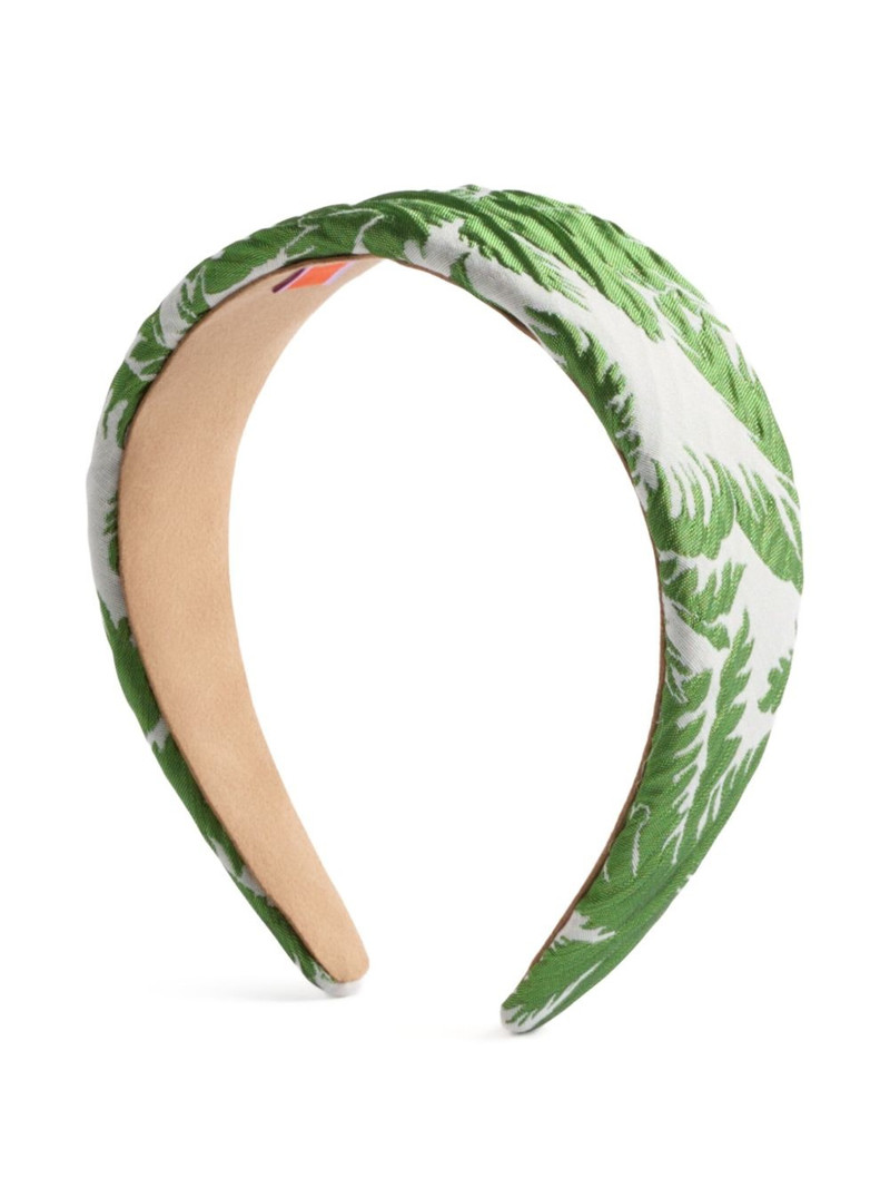 La DoubleJ leaf-print padded head band outlook