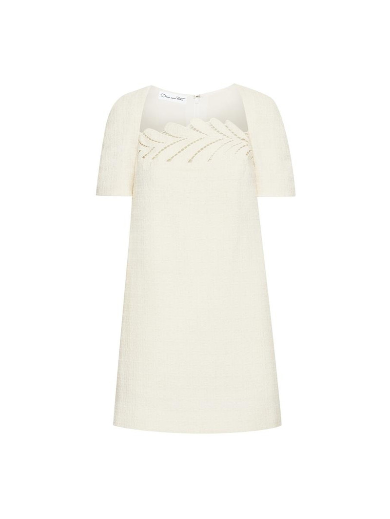 FERN EMBROIDERED TWEED SHIFT DRESS 5
