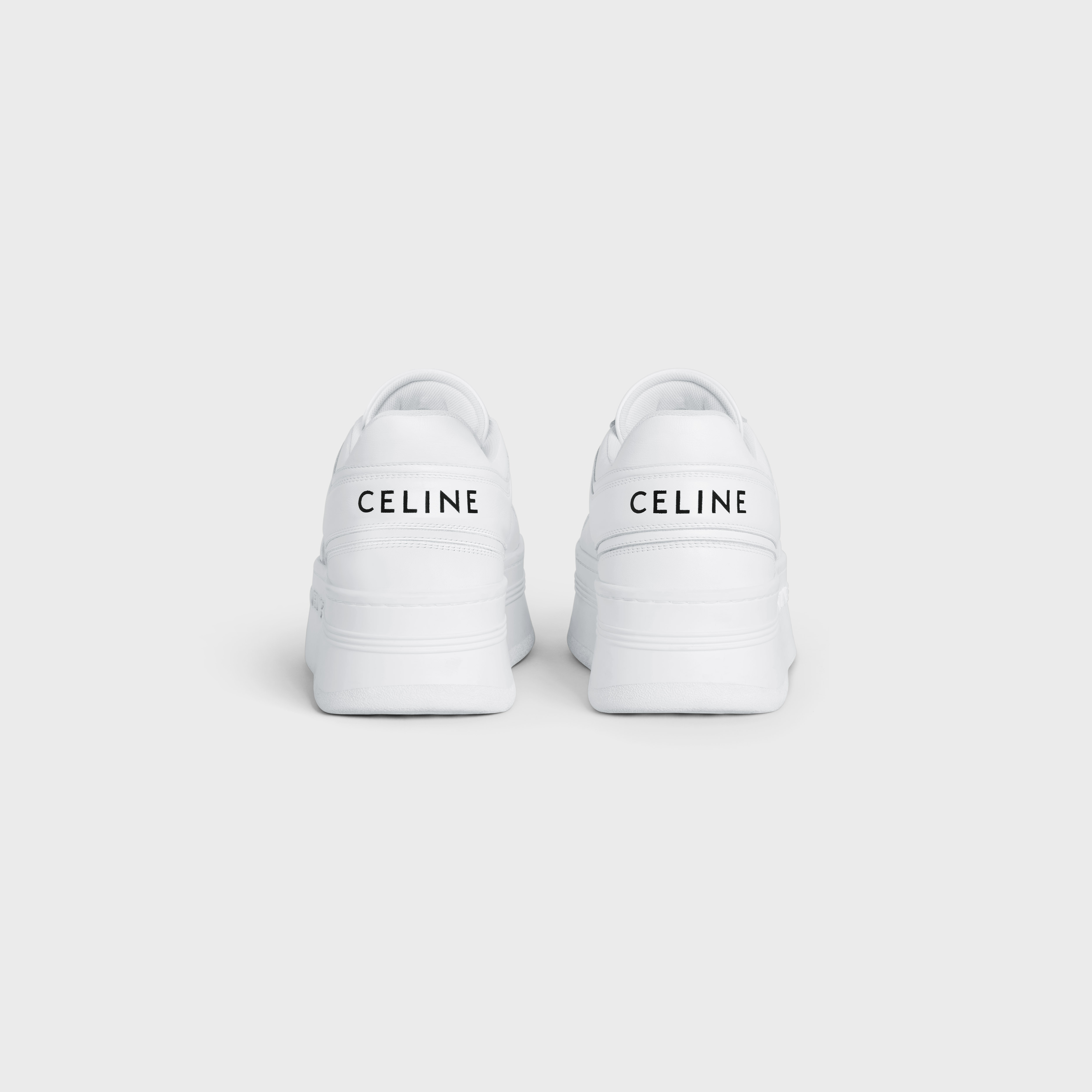 関税込 CELINE BLOCK SNEAKERS WITH WEDGE OUTSOLE in CALFSKIN Women's Block sneakers with wedge outsole in calfskin