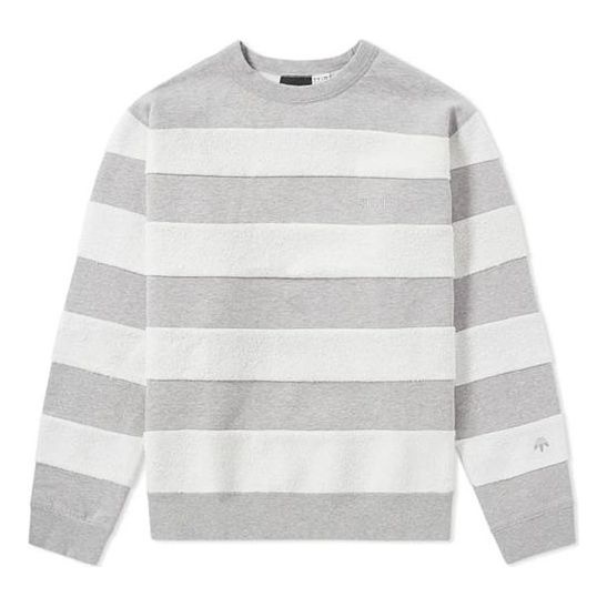 Men's adidas originals x alexander wang Crossover Colorblock Stripe Round Neck Long Sleeves Gray BS3 - 1