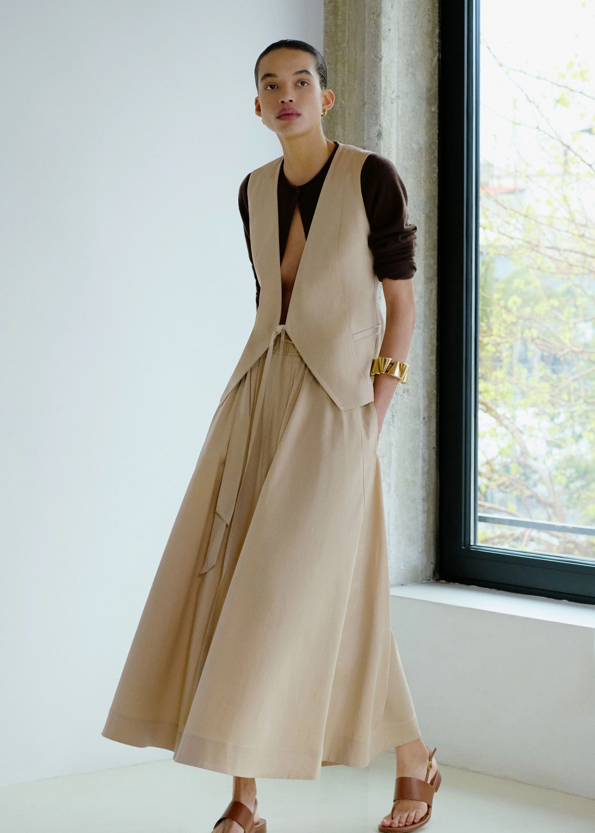 Button Front Maxi Skirt - 1